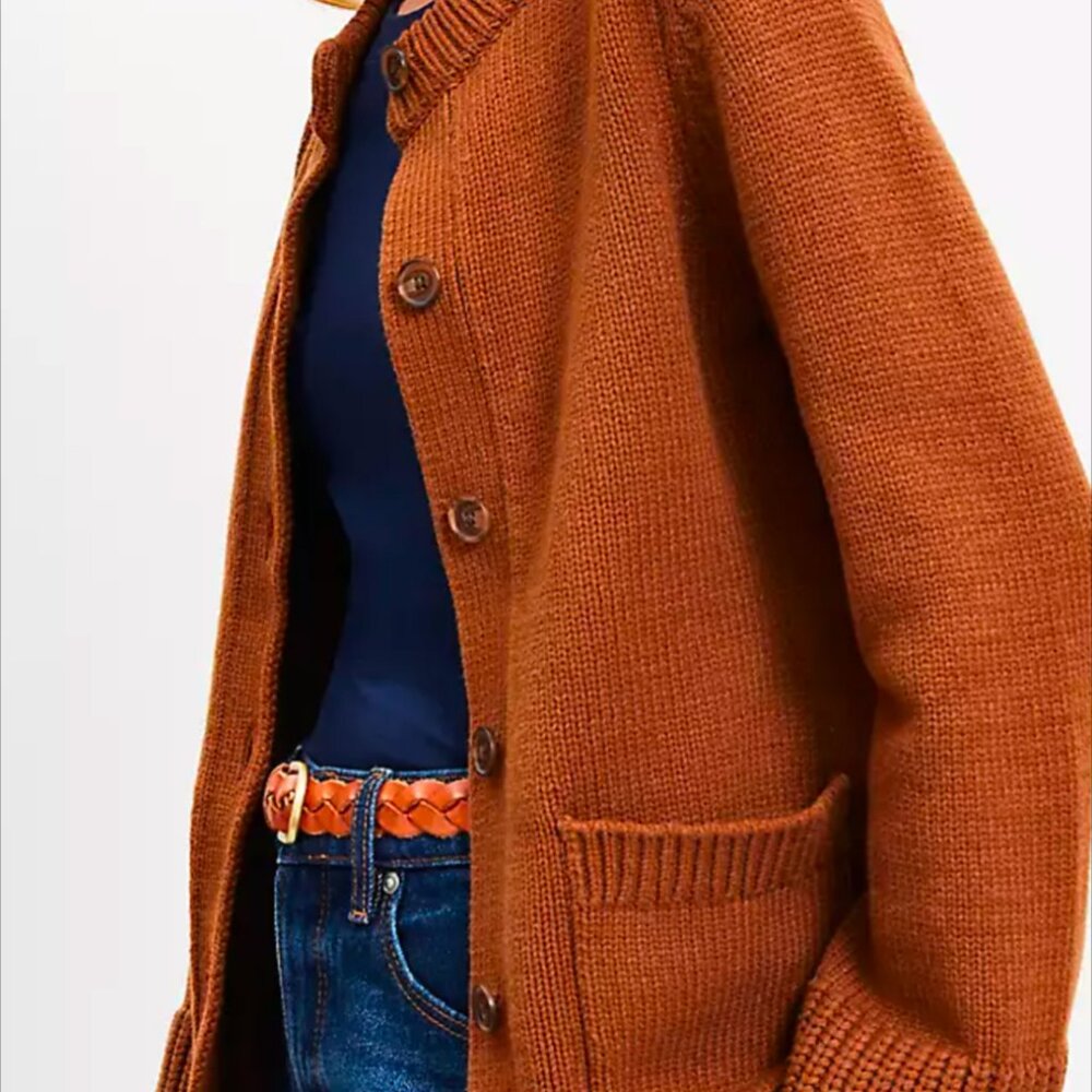 Loft waisted patch cardigan